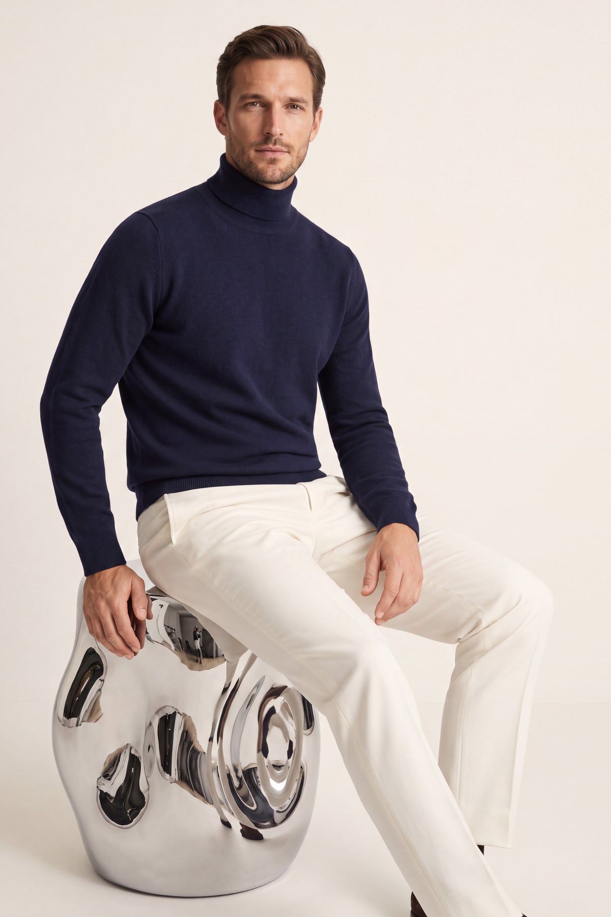 Vercelli Fine Turtleneck Navy