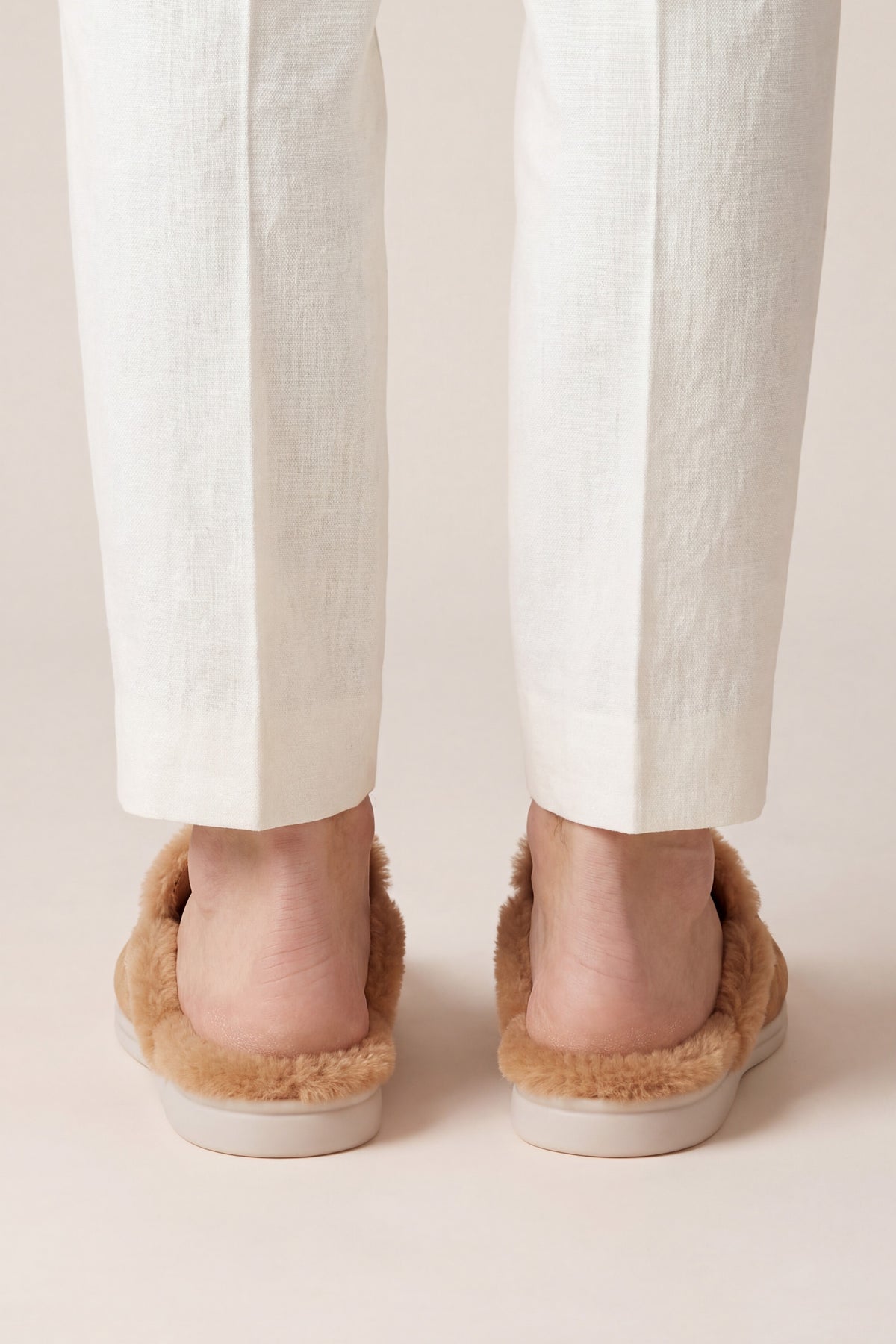 Maretti Fur-Lined Buckle Mule Camel