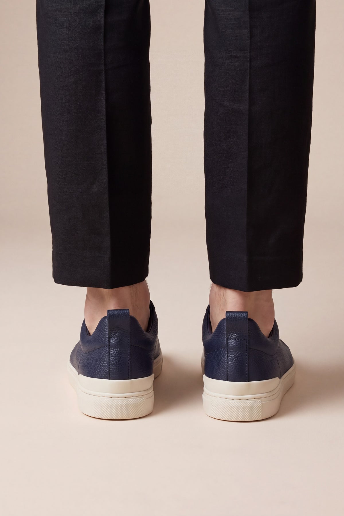 Leomar V2 Leather Slip-On Navy