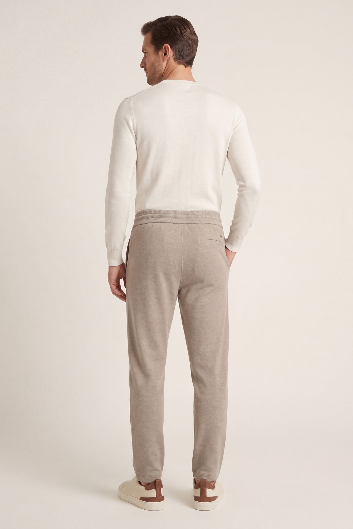 Gubbio Merino Wool Joggers Beige