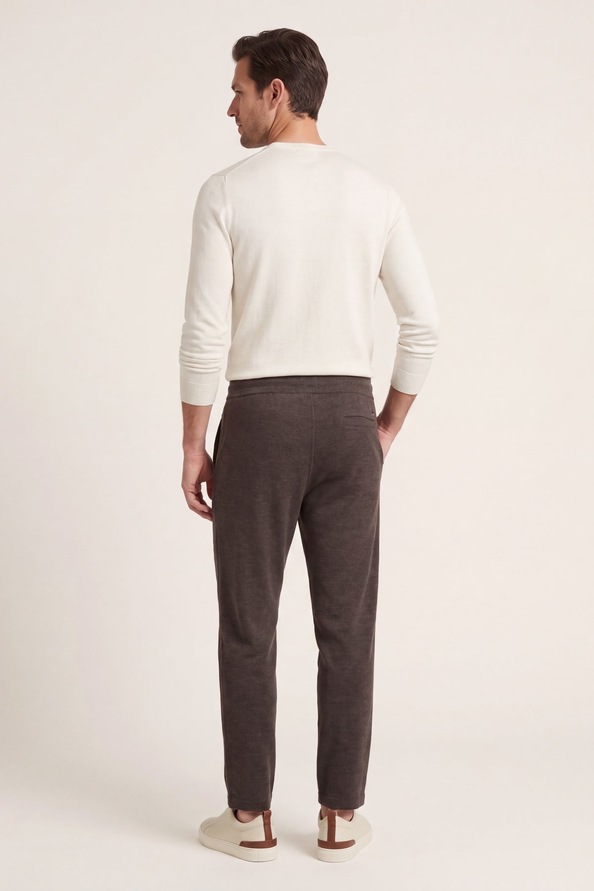 Gubbio Merino Wool Joggers Brown