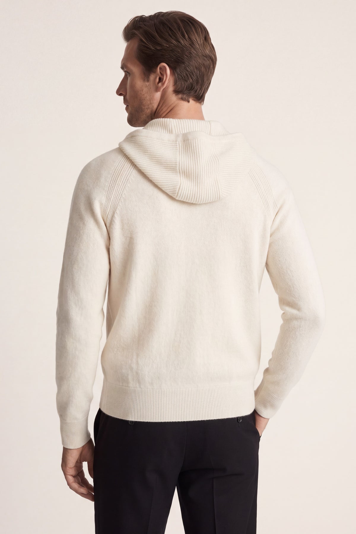 Fermo Cashmere Zipped Hoodie Cream