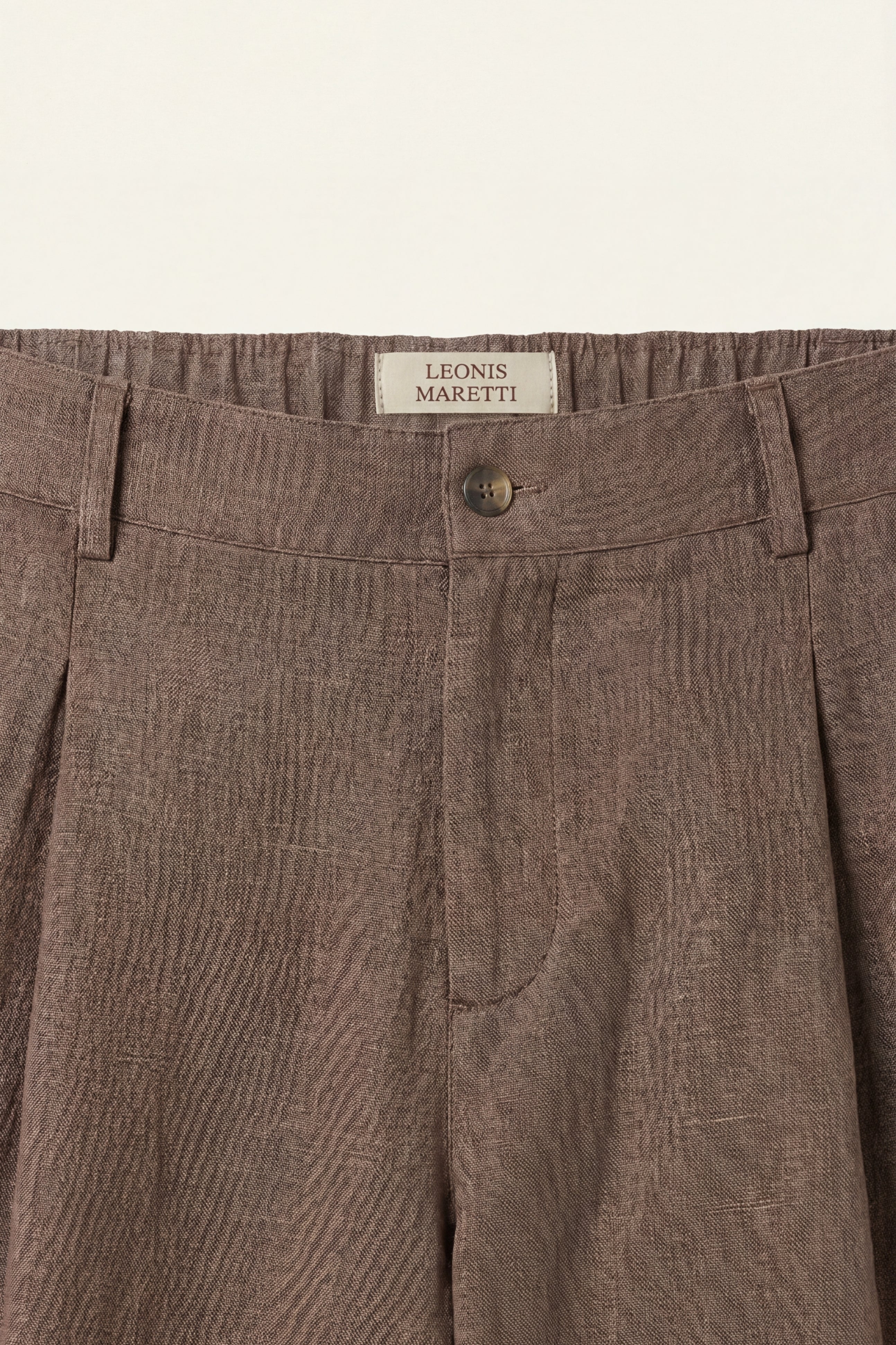 Orvieto Linen Pleated Shorts Brown