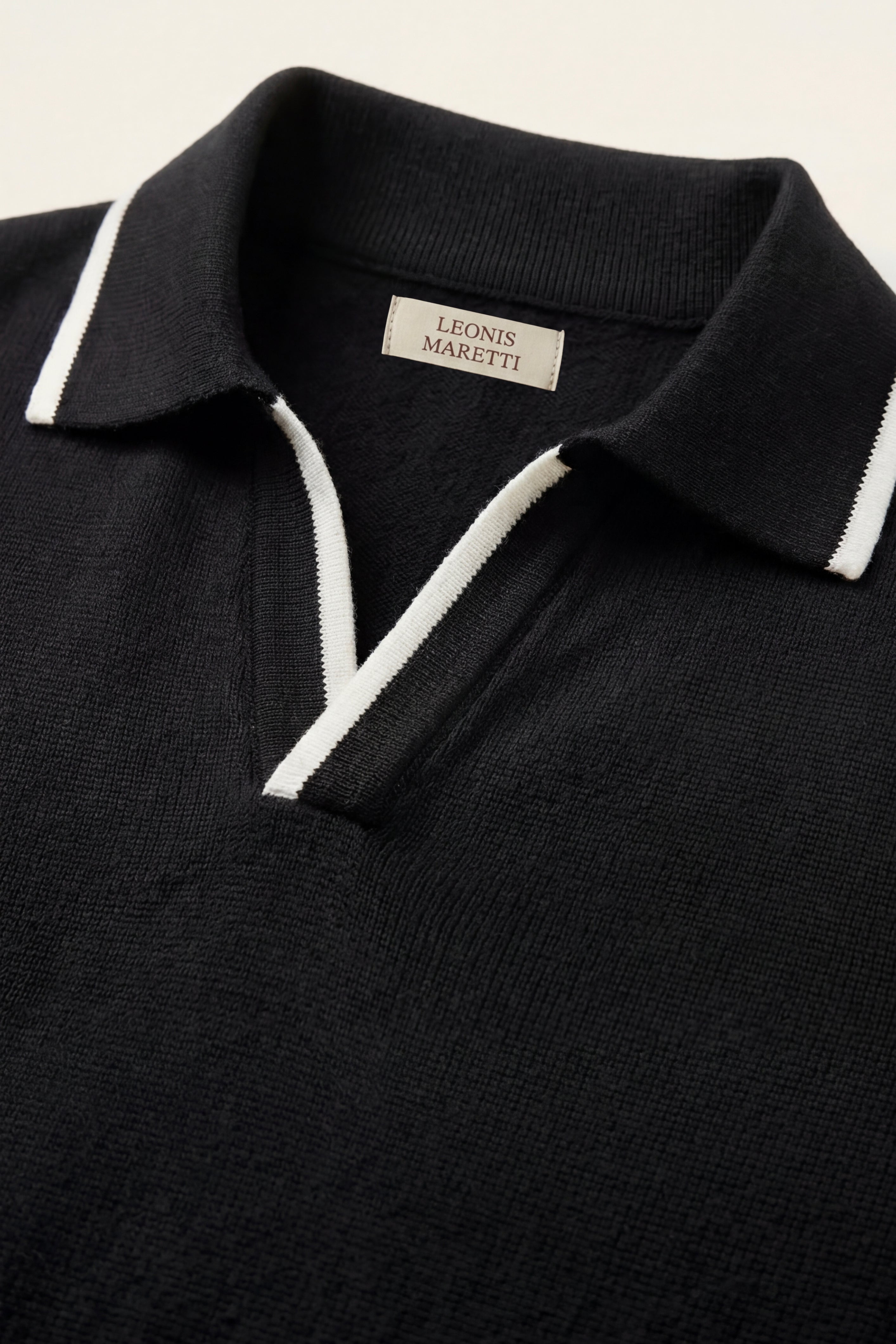 Rivoro Knitted Polo Black