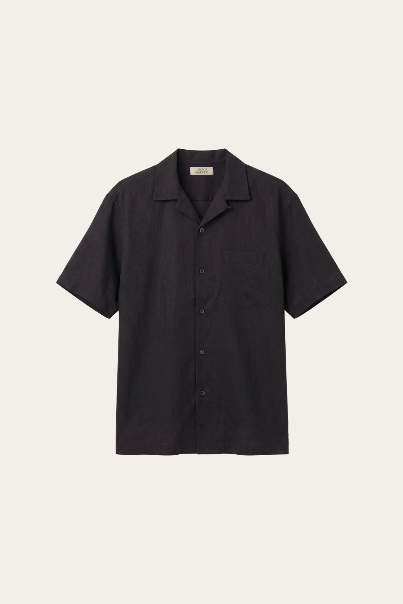 Ancona Linen Cotton Shirt Black