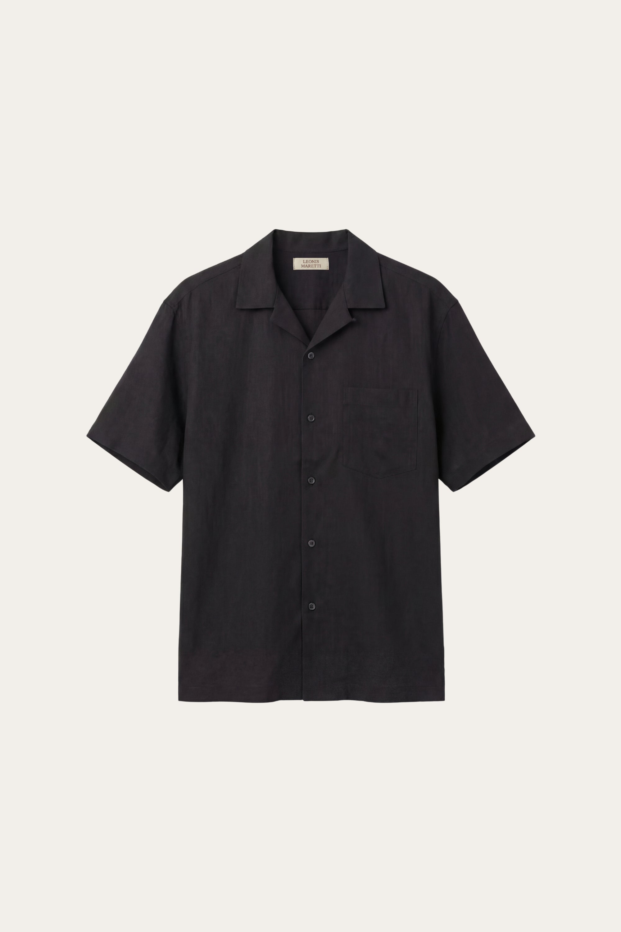 Ancona Linen Cotton Shirt Black