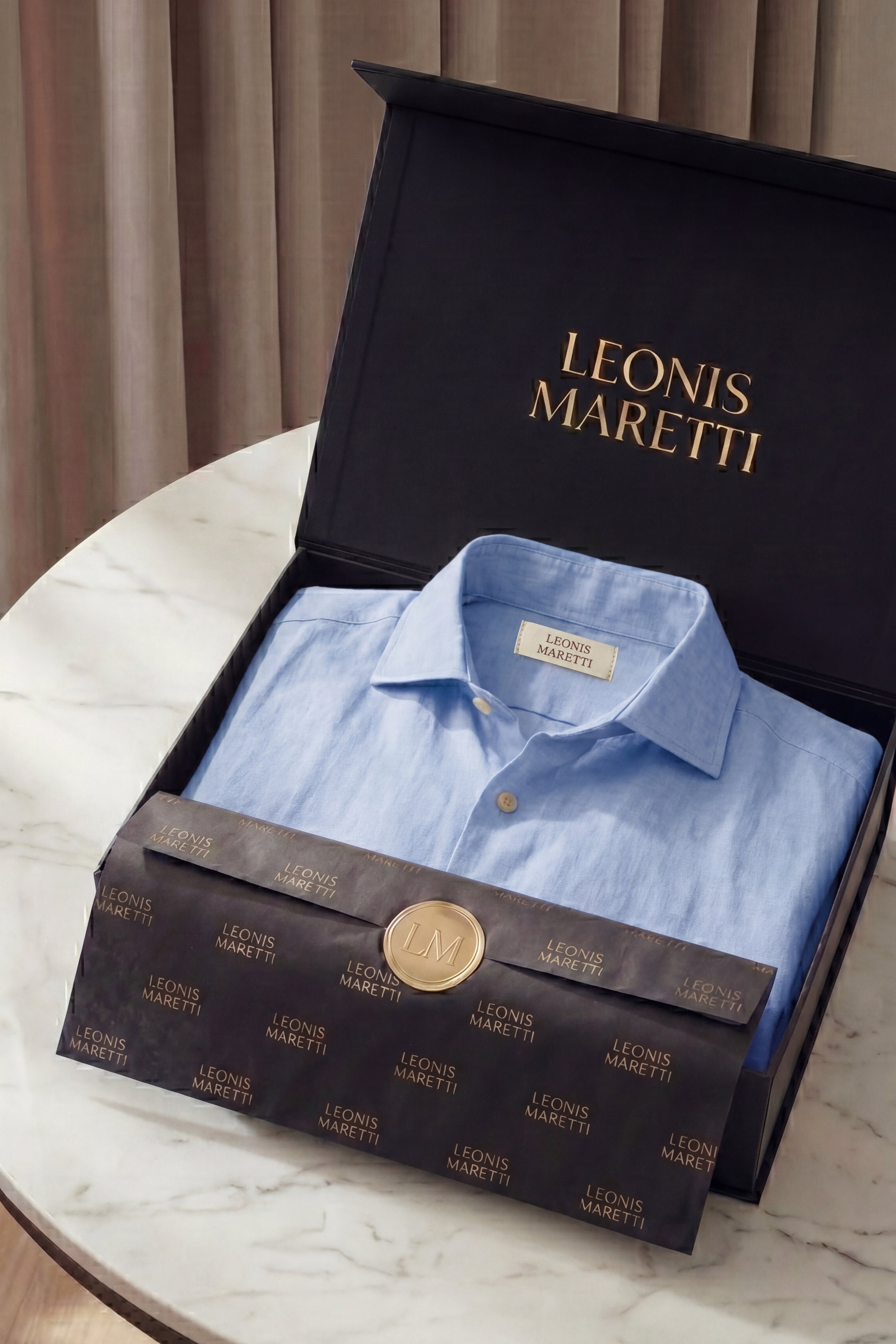 Silano Linen Shirt Light Blue