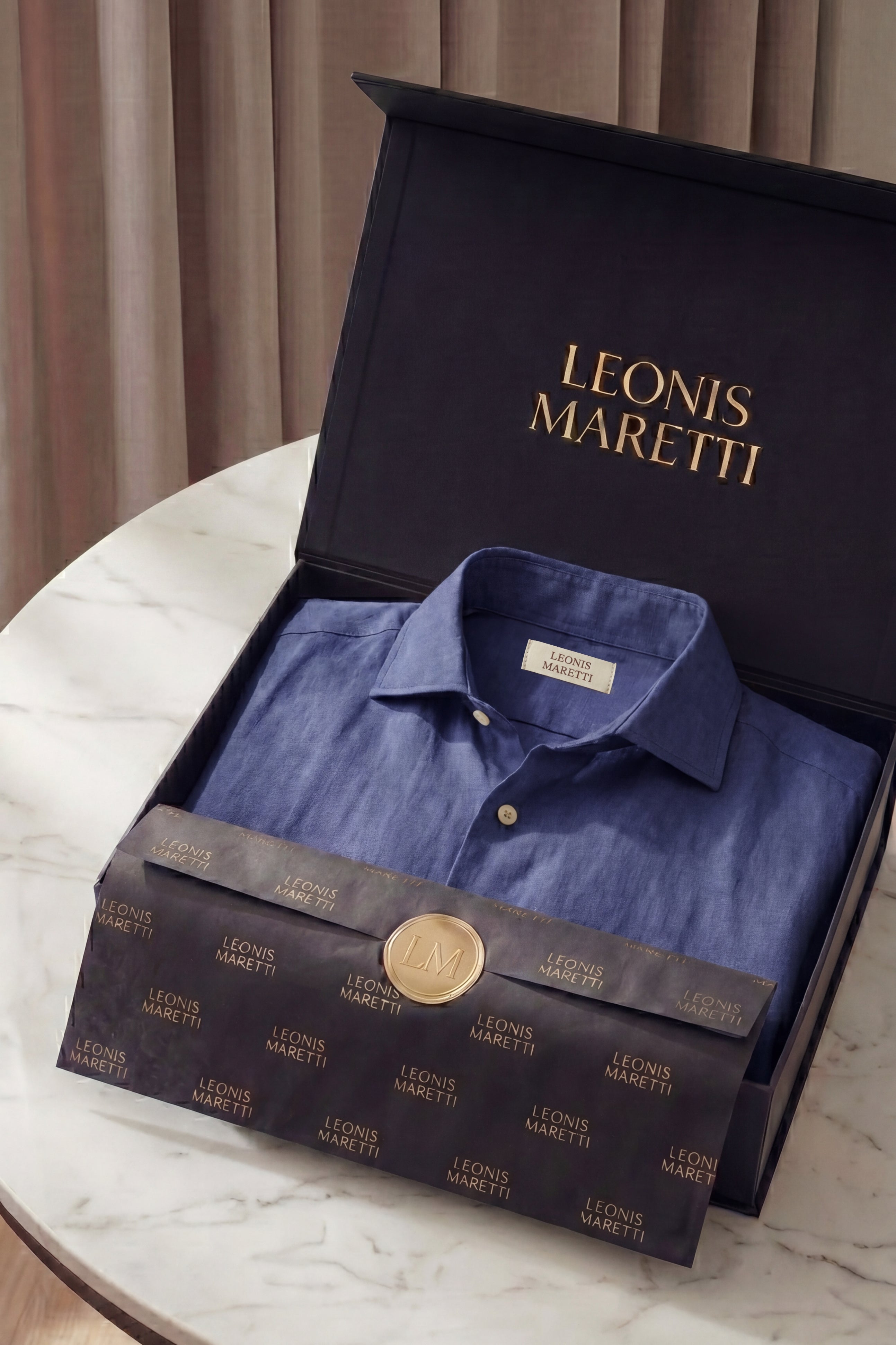 Silano Linen Shirt Blue