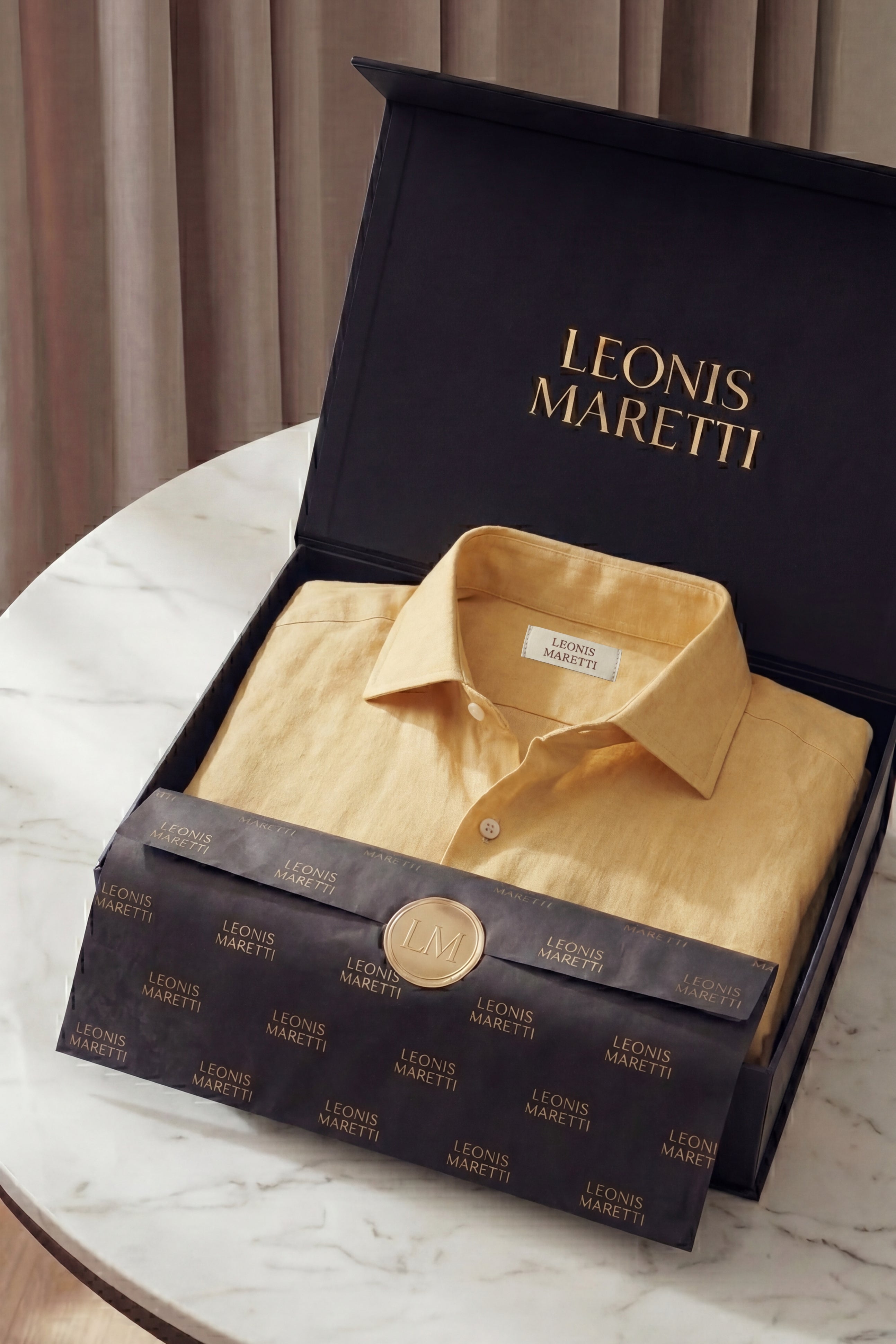 Silano Linen Shirt Yellow