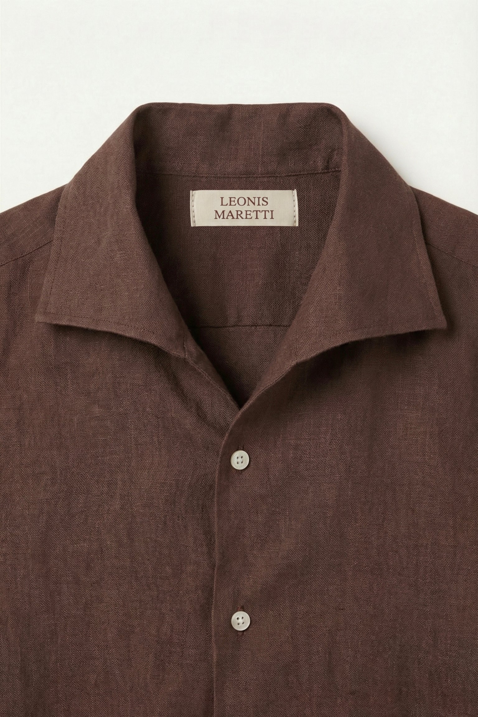 Silano Linen Shirt Dark Brown