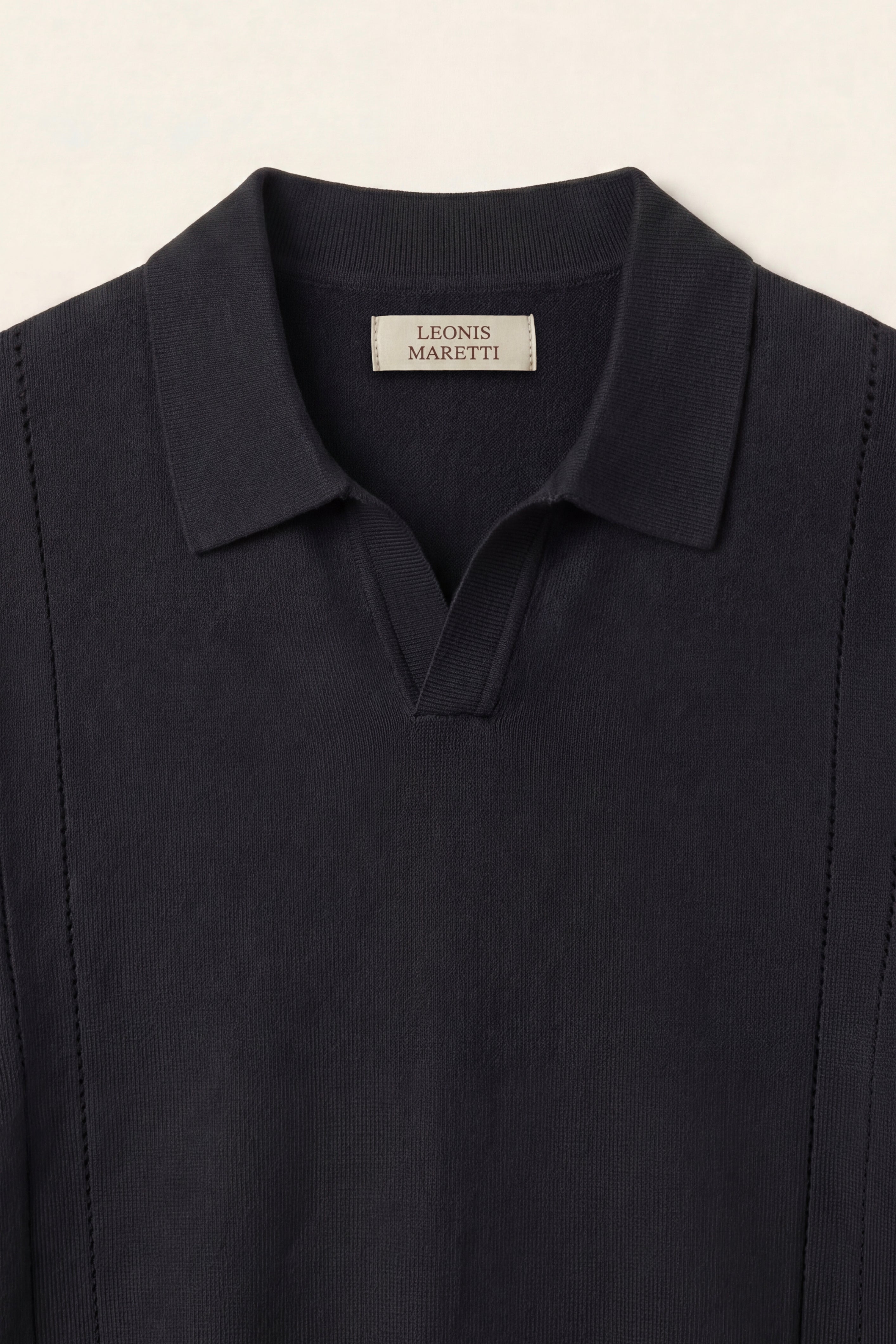 Lucera Structured Knit Polo Black