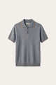 Prato Cashmere Knit Polo Ash Blue