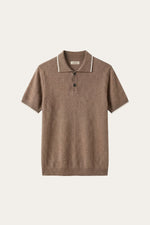 Prato Cashmere Knit Polo Mid Camel