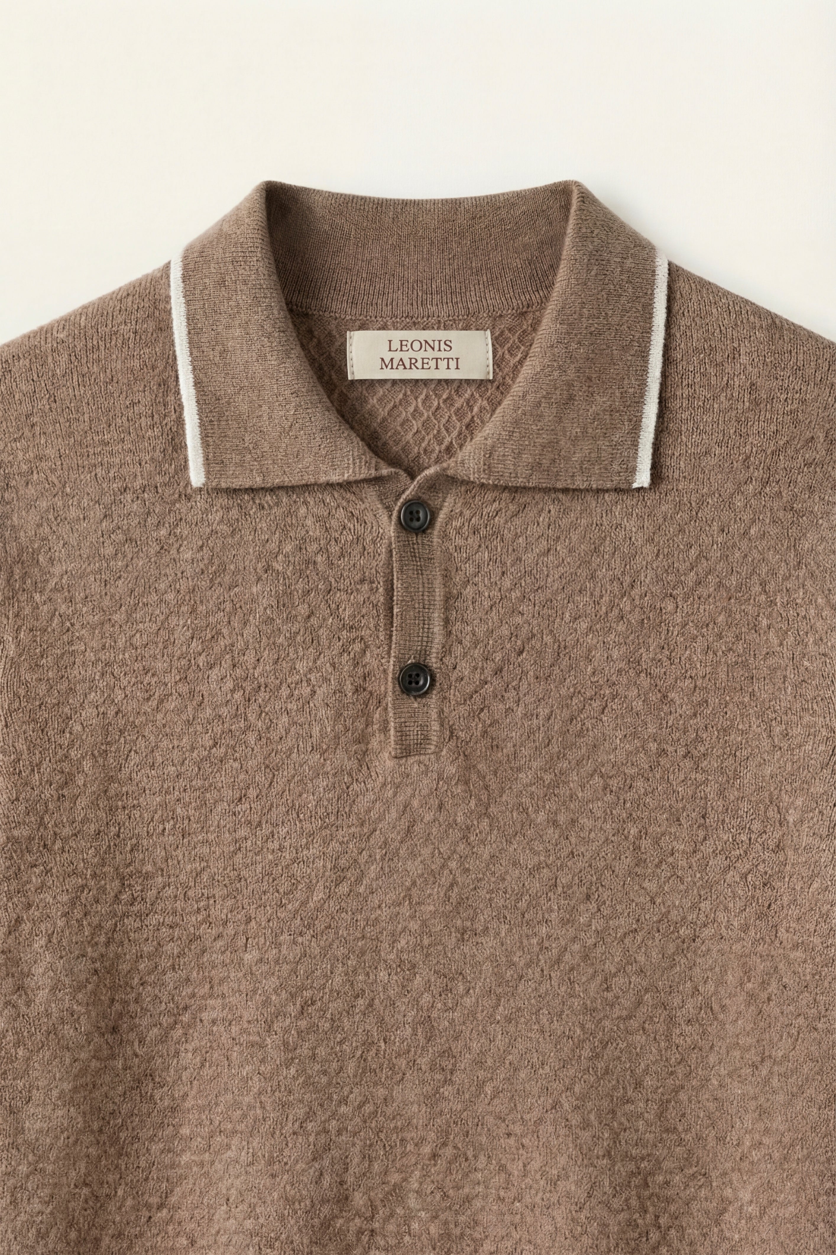 Prato Cashmere Knit Polo Mid Camel