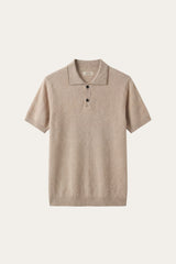 Prato Cashmere Knit Polo Camel