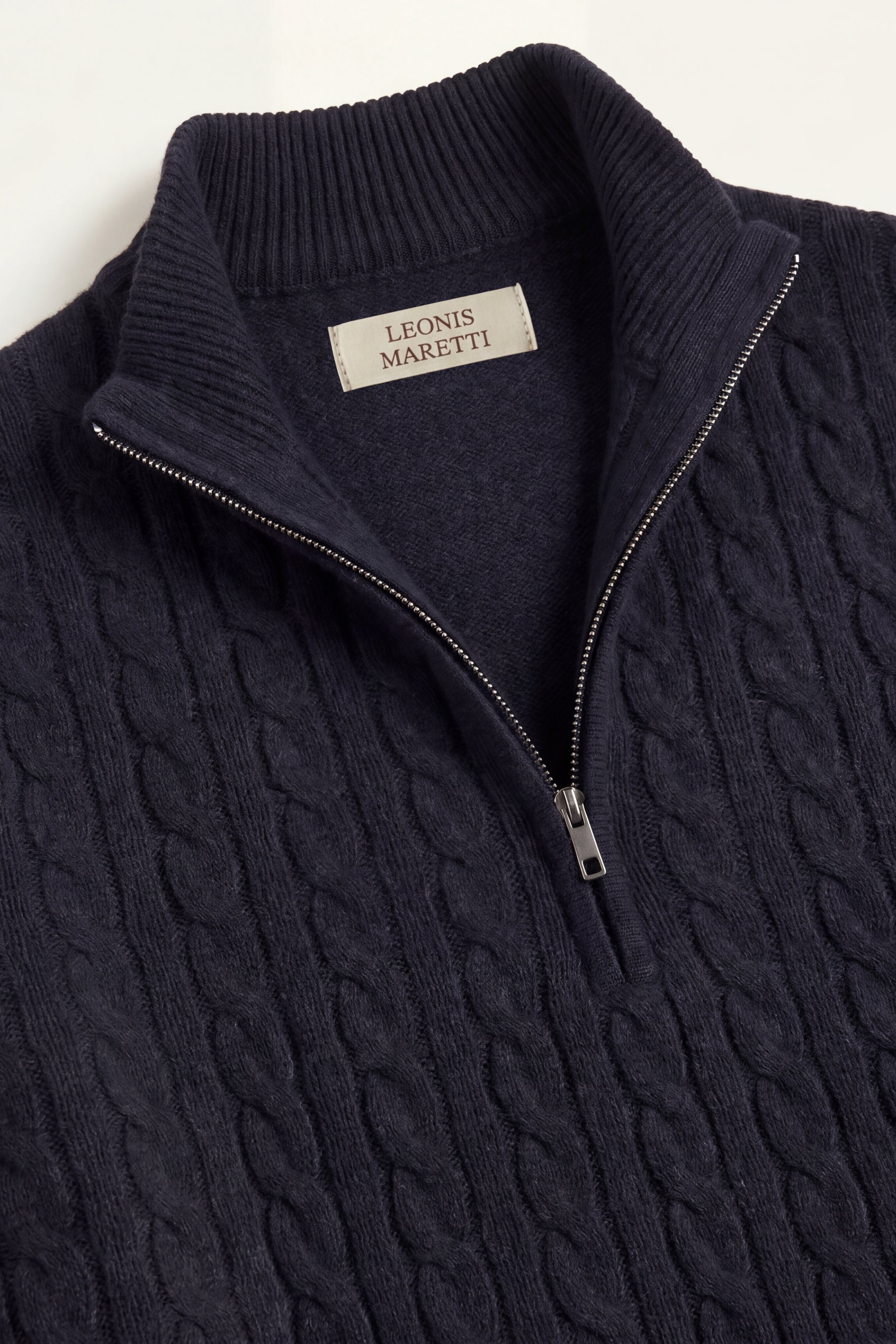 Lerano Cashmere Half-Zip Knit Black