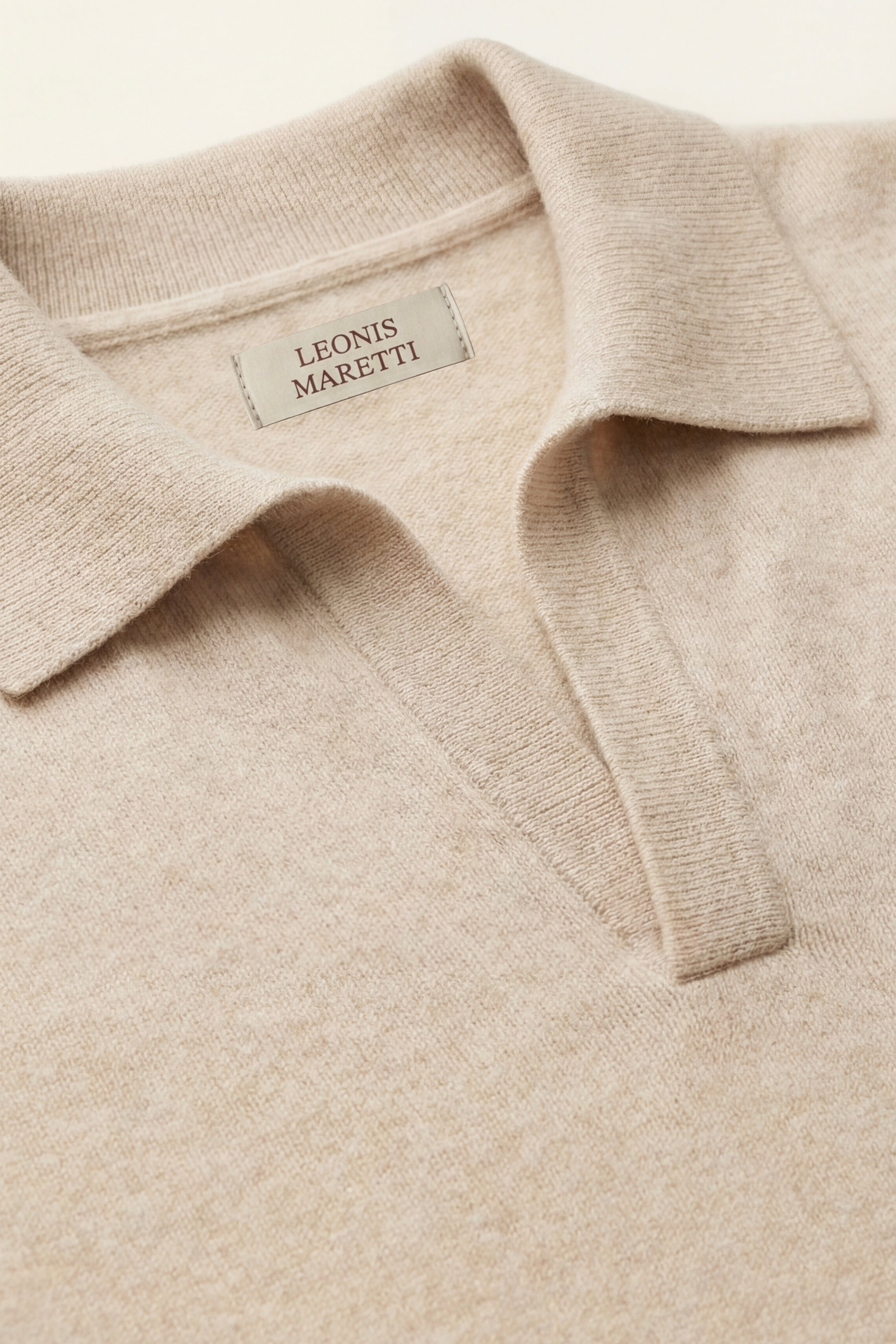 Marencio Cashmere Polo Knit Oatmeal