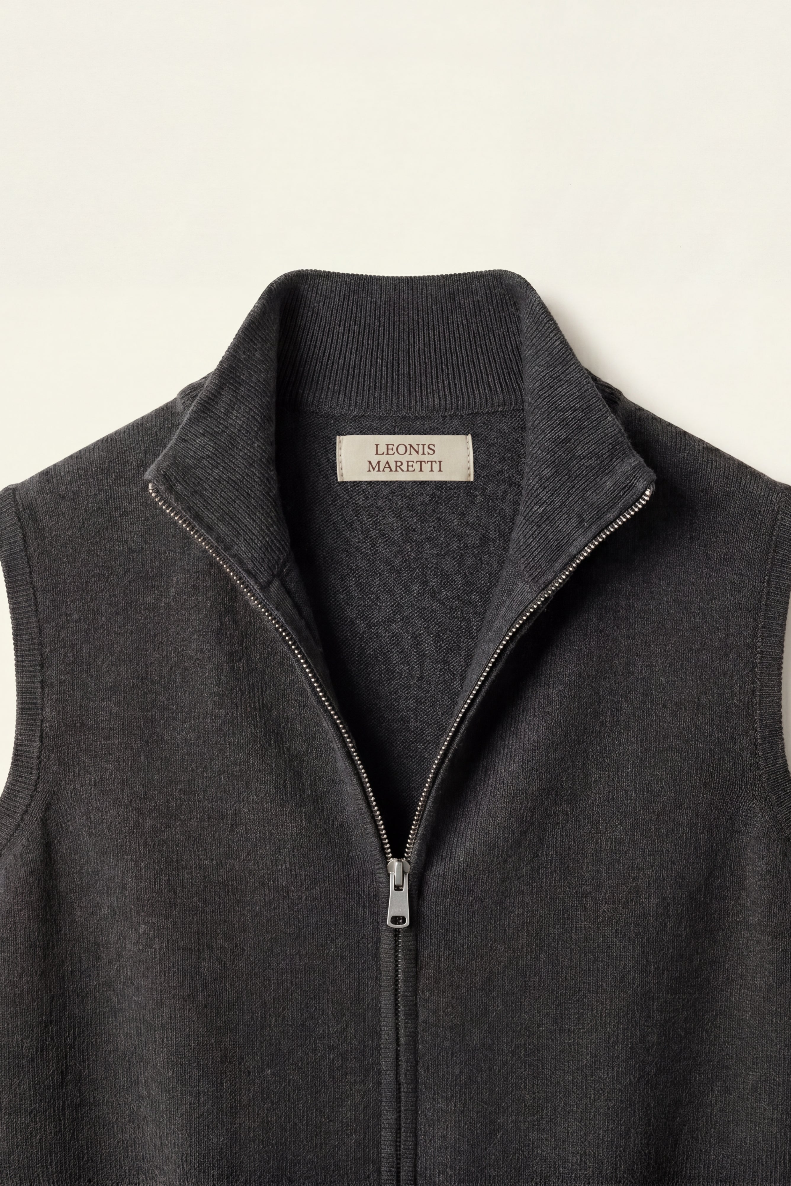Alberto Merino Zip Vest Dark Grey