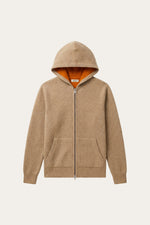 Novaro Hooded Zip Knit Beige/Orange
