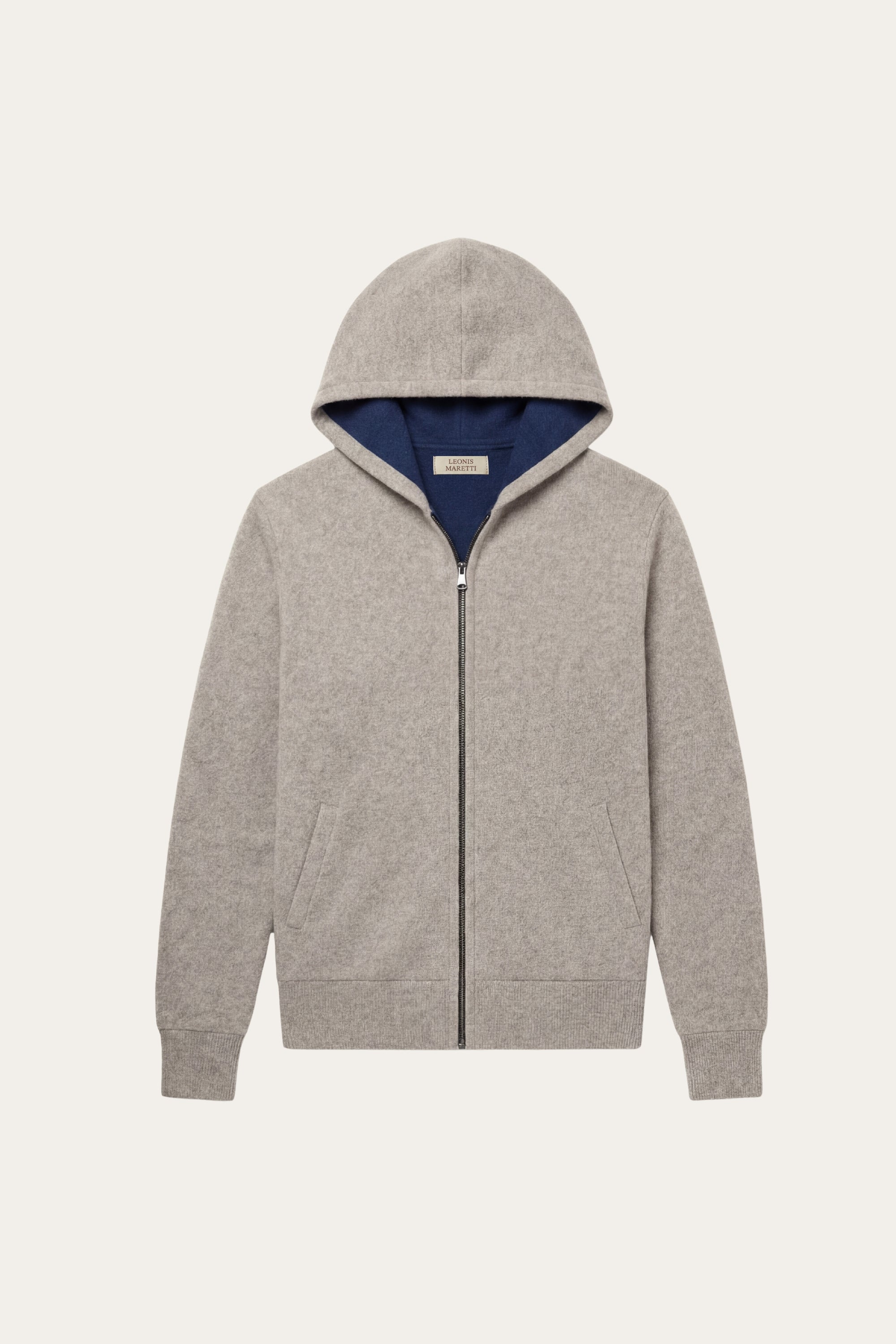 Novaro Hooded Zip Knit  Grey/Blue