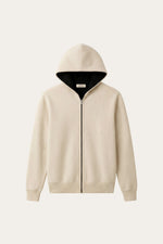 Novaro Hooded Zip Knit Ivory/Black