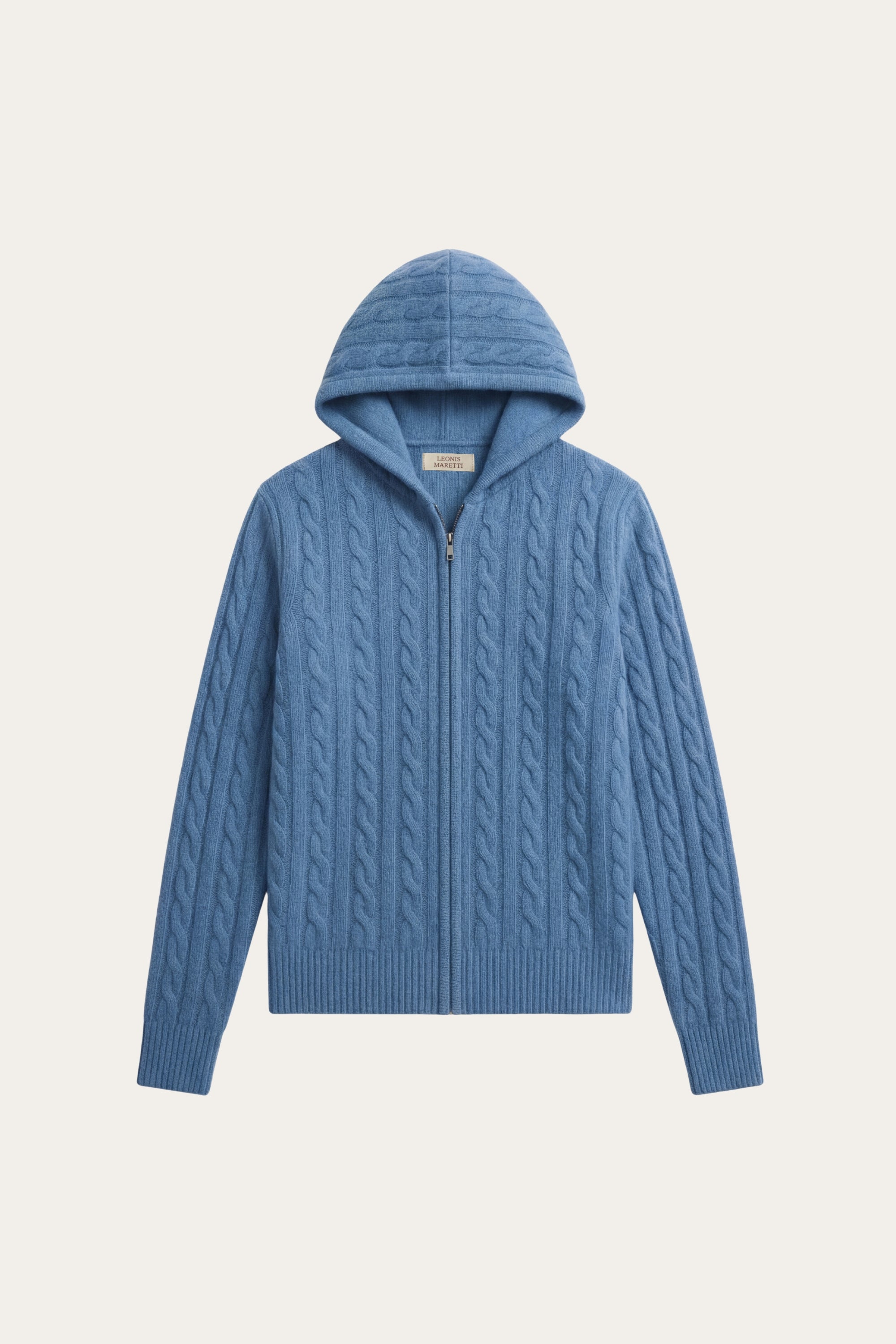 Talieri Hooded Cable Knit Blue