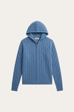 Talieri Hooded Cable Knit Blue