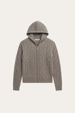 Talieri Hooded Cable Knit Grey