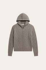 Talieri Hooded Cable Knit Grey