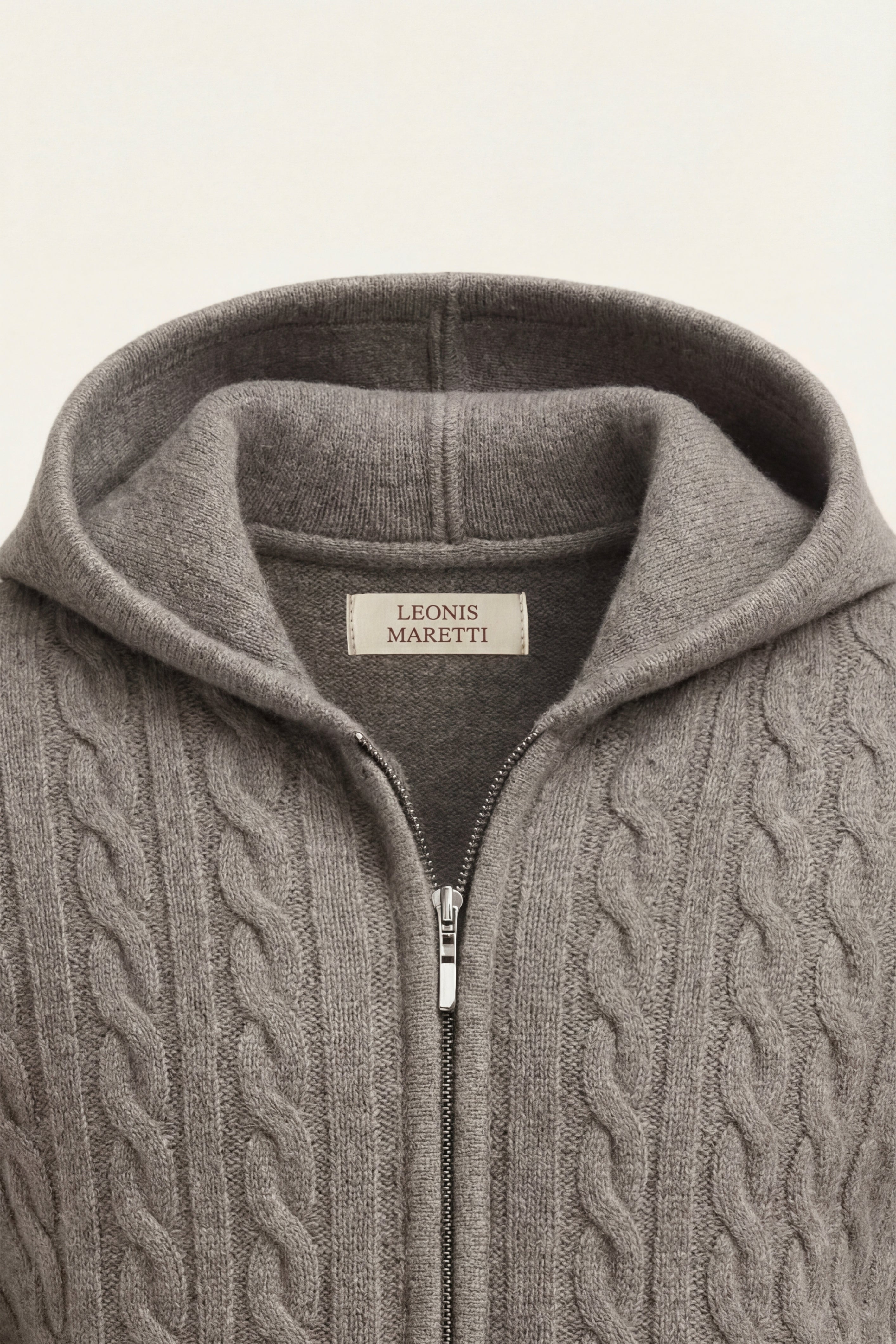 Talieri Hooded Cable Knit Grey