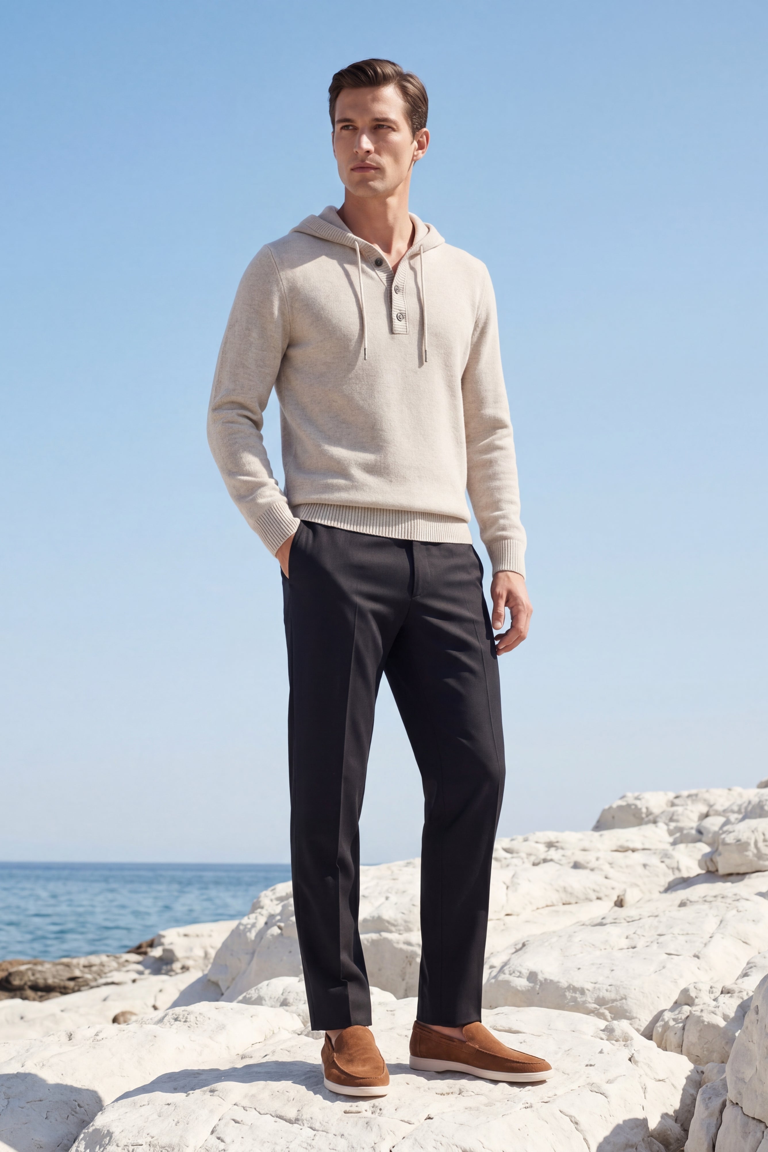 Taviano Hooded Knit Grey