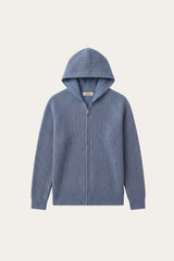 Amalfi Merino Hooded Sweater Light Blue