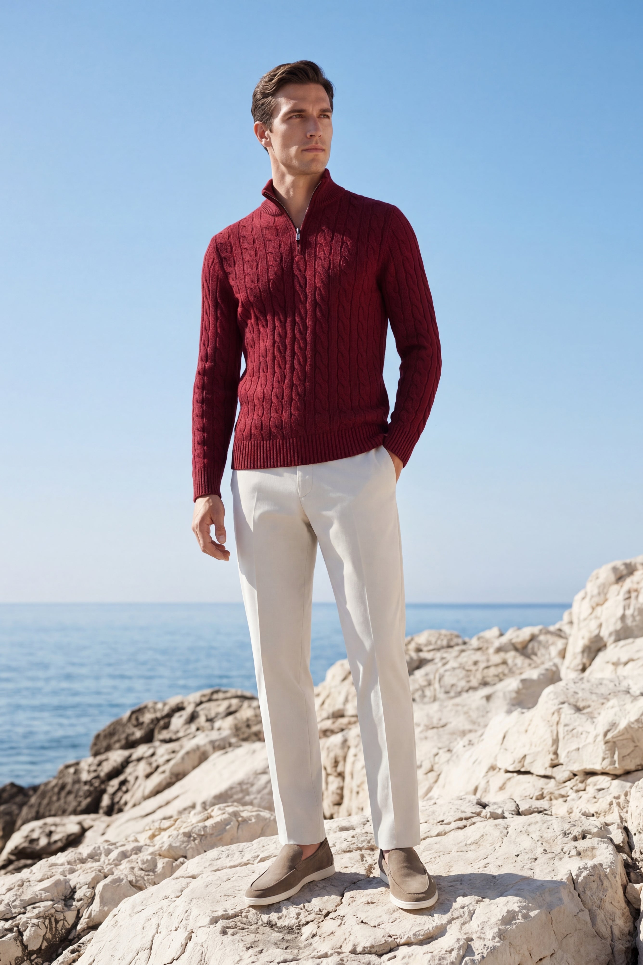 Medici Cable Knit Burgundy