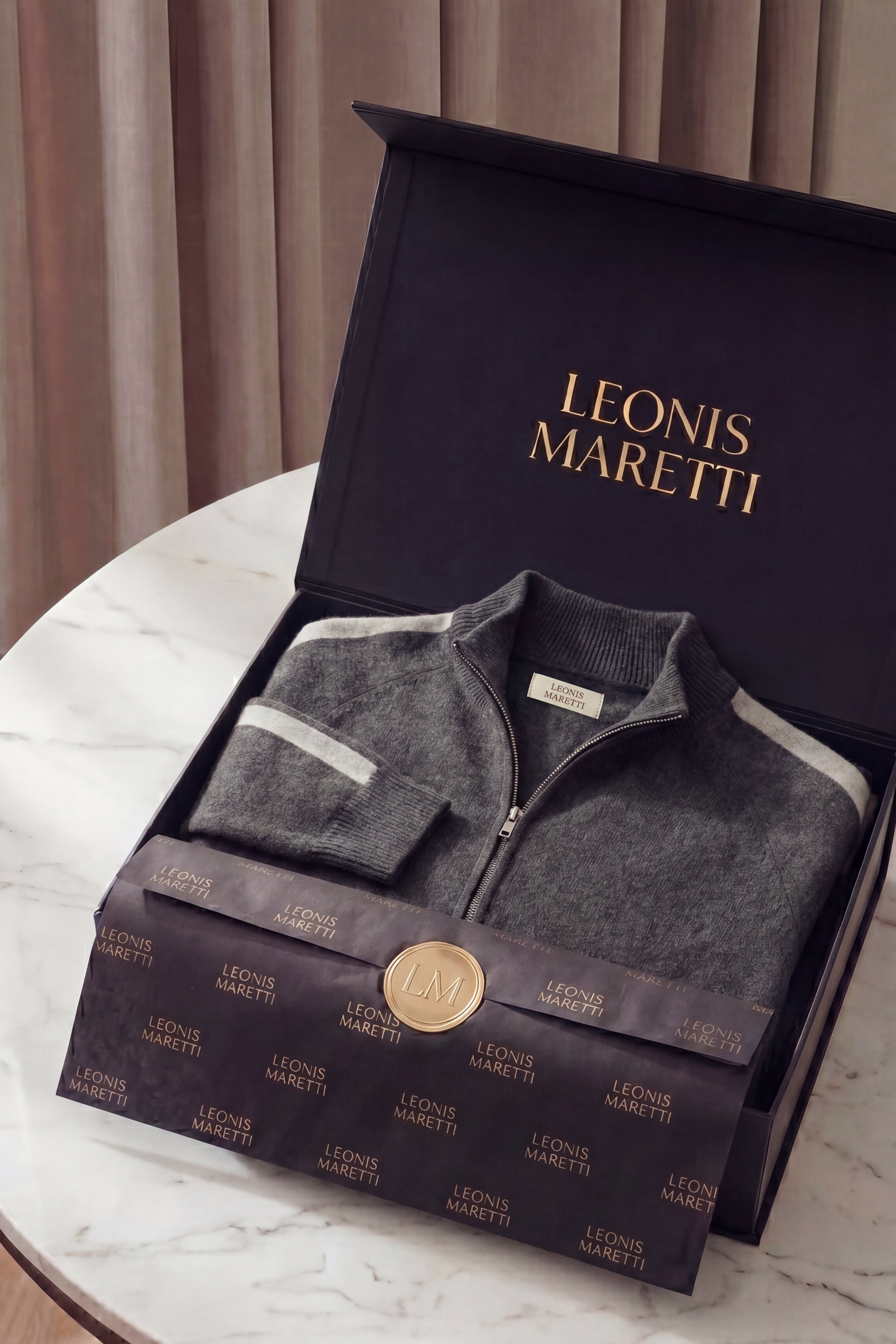 Lorenti Cashmere Zip Knit Dark Grey