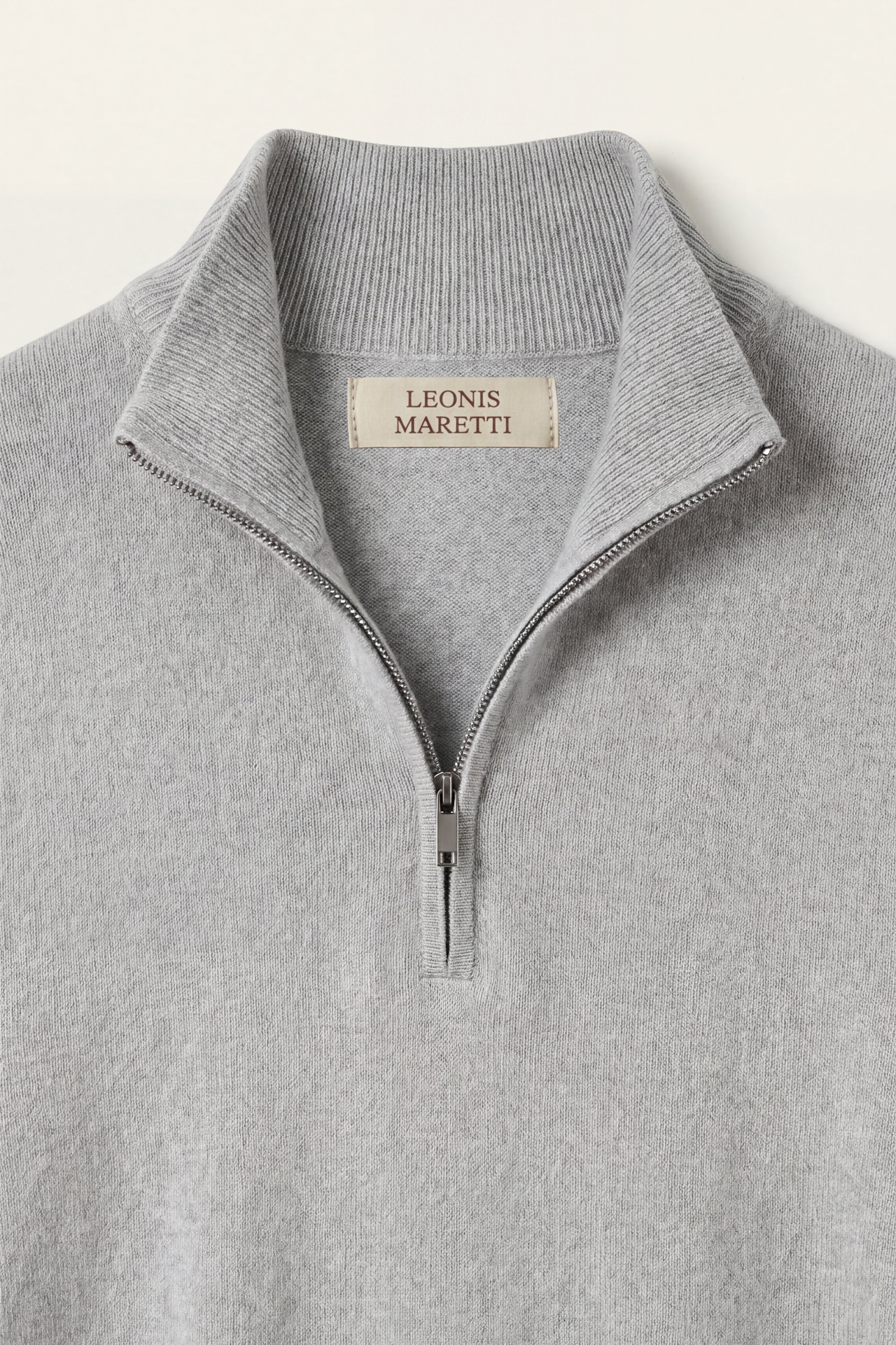 Arlino Quarter Zip Knit Light Grey