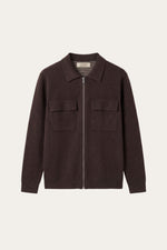 Orvello Dual-Zip Wool Cardigan Brown