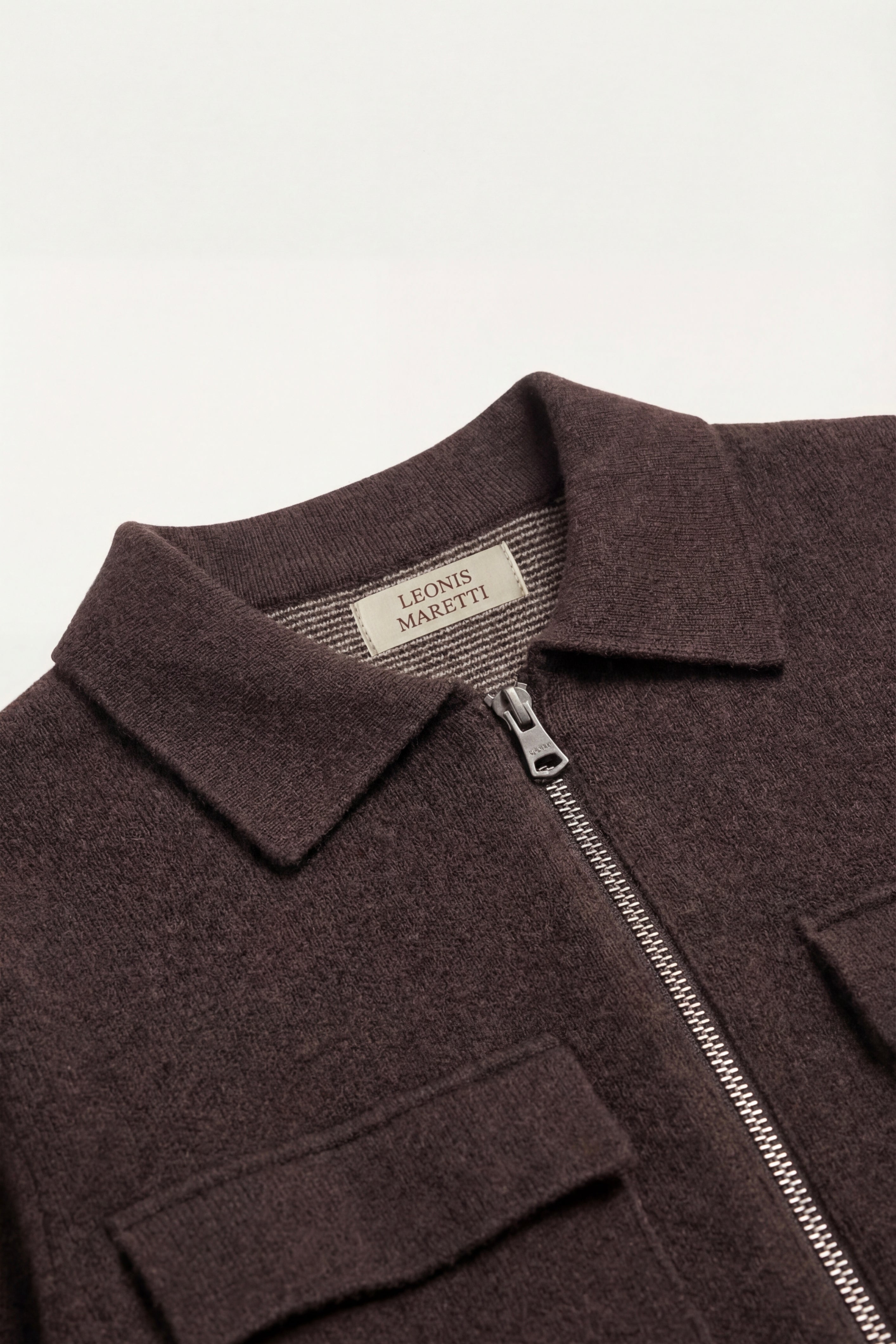 Orvello Dual-Zip Wool Cardigan Brown