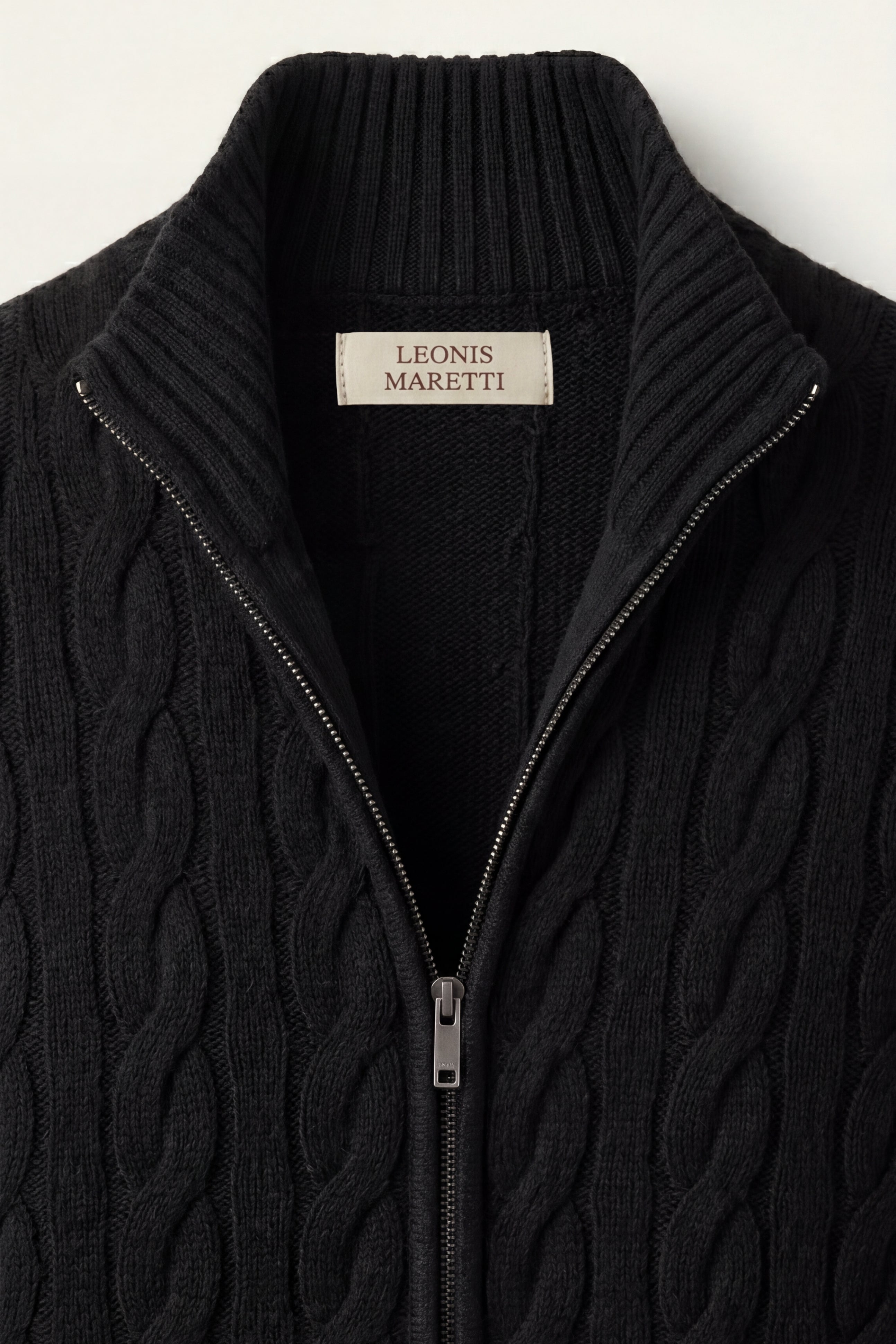 Massimo Zip Cardigan Black