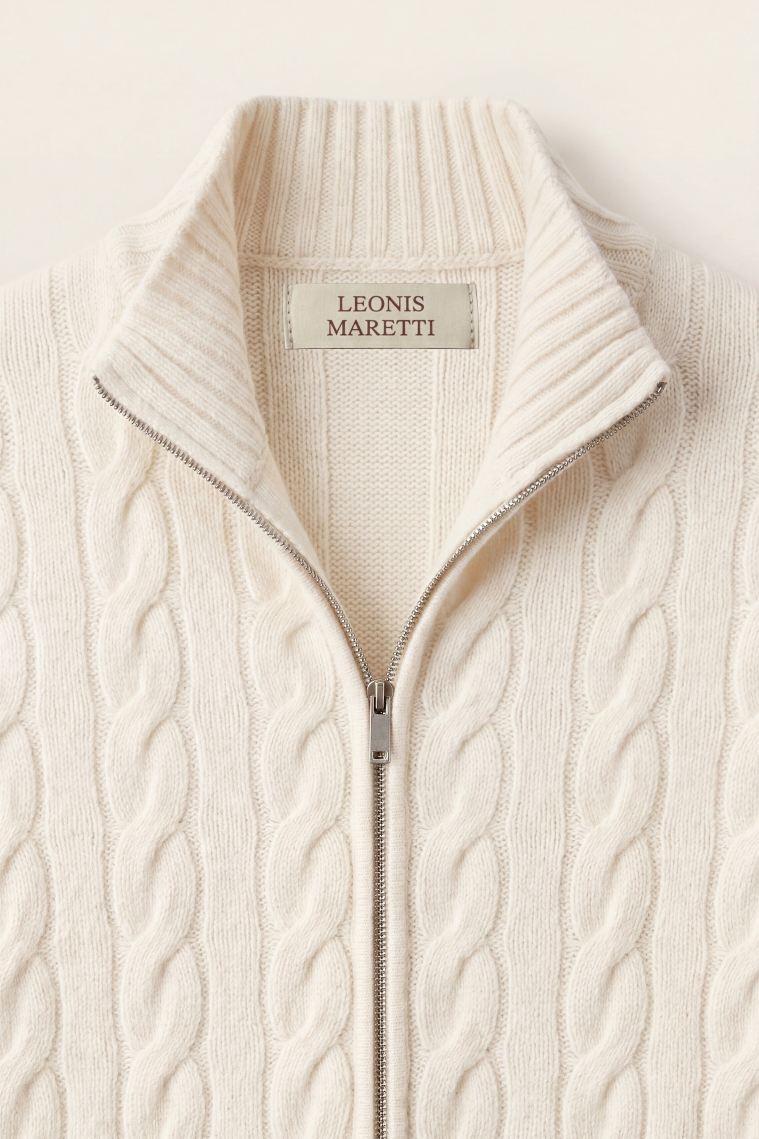 Massimo Zip Cardigan Cream