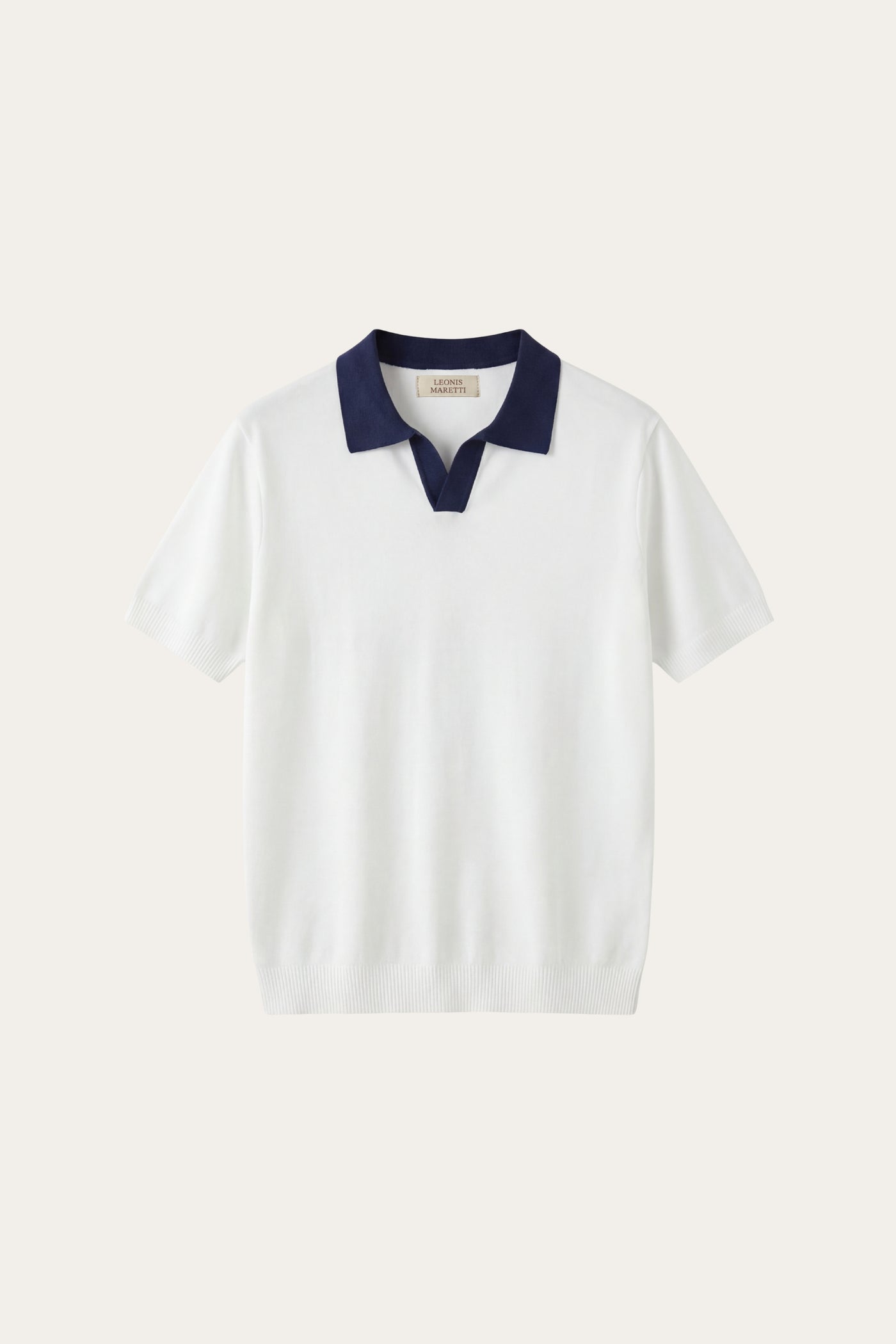 Asti Lapel Knit Polo White