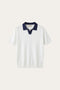 Asti Lapel Knit Polo White
