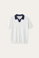 Asti Lapel Knit Polo White