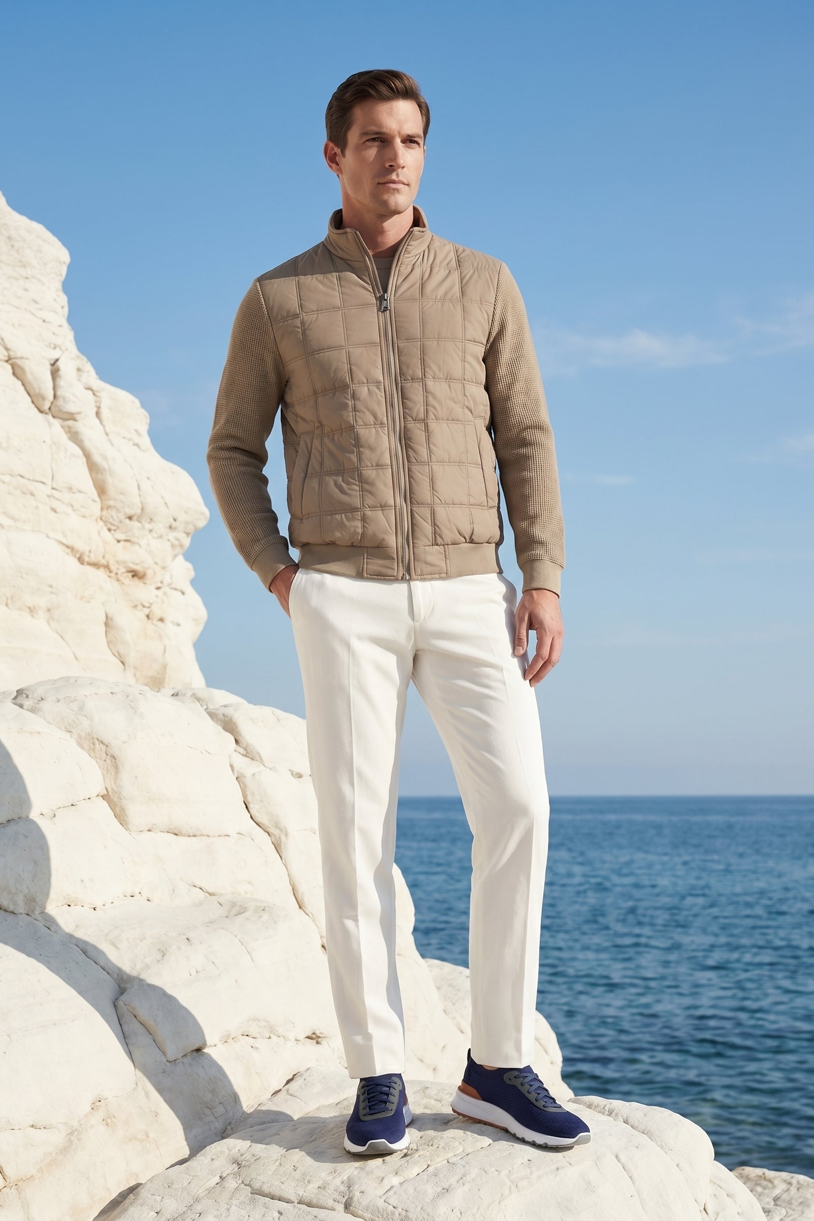 Frosinone Quilted Hybrid Jacket Beige