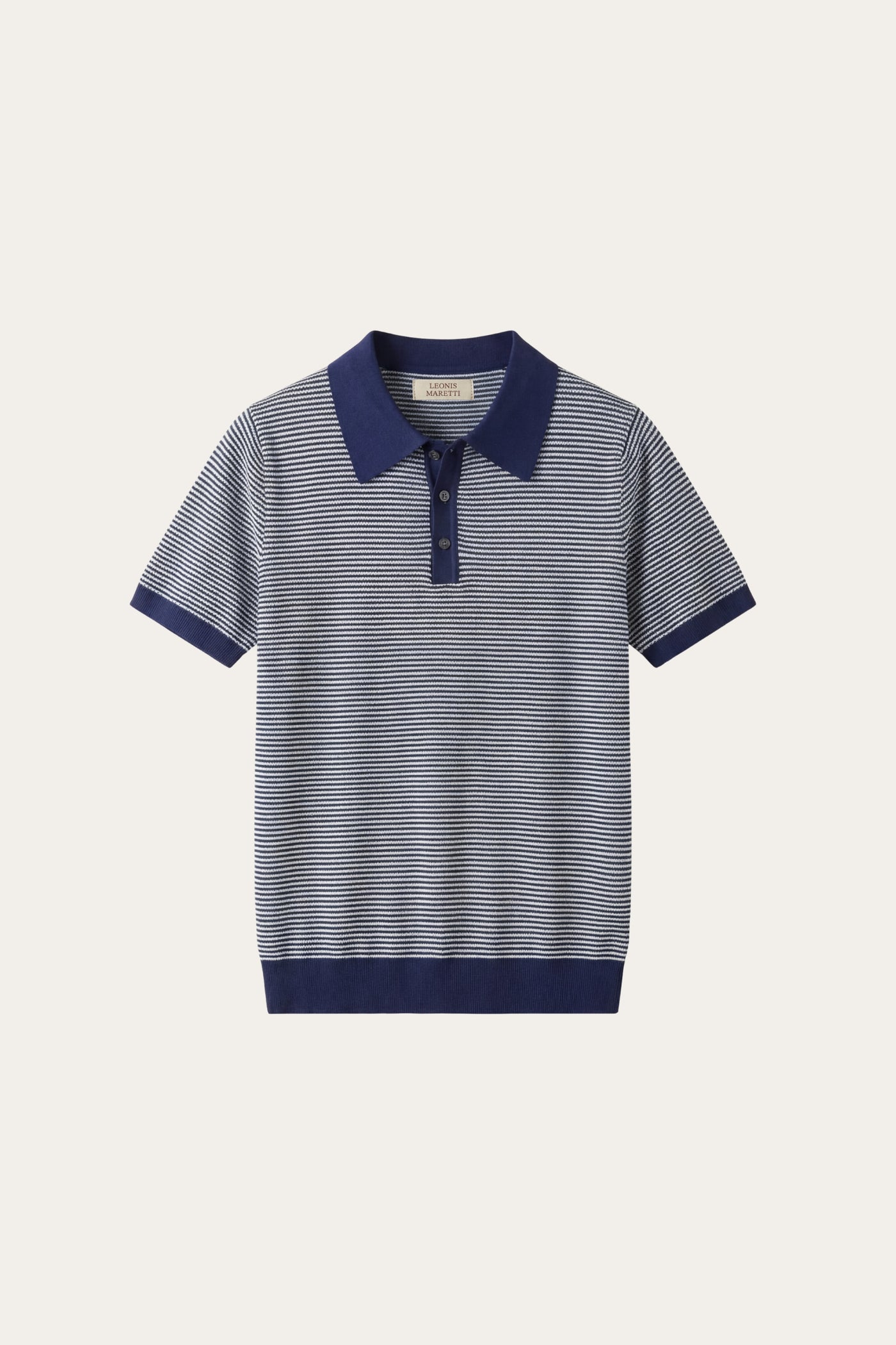 Ravino Panelled Knit Polo Dark Blue