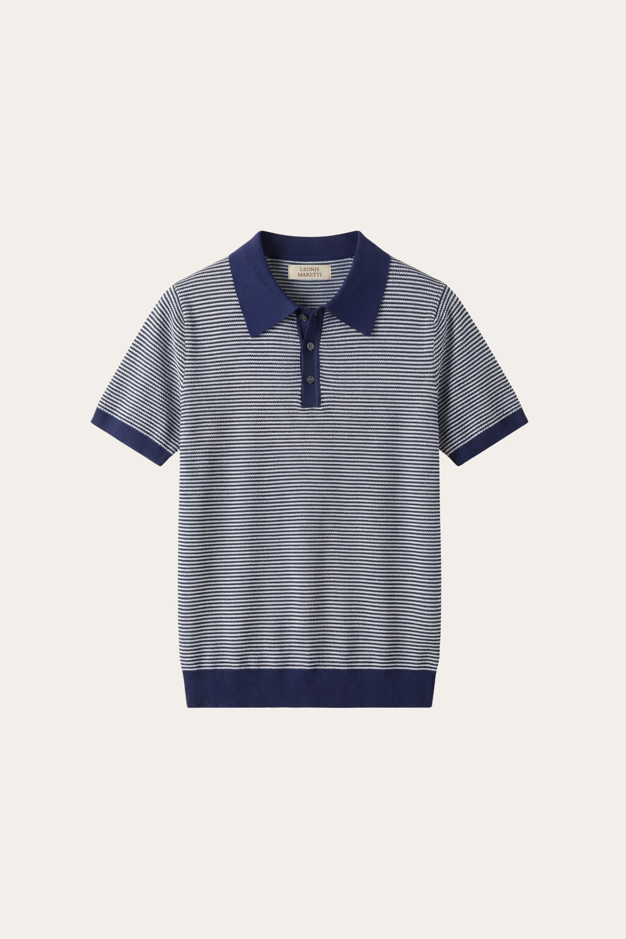Ravino Panelled Knit Polo Dark Blue