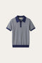Ravino Panelled Knit Polo Dark Blue
