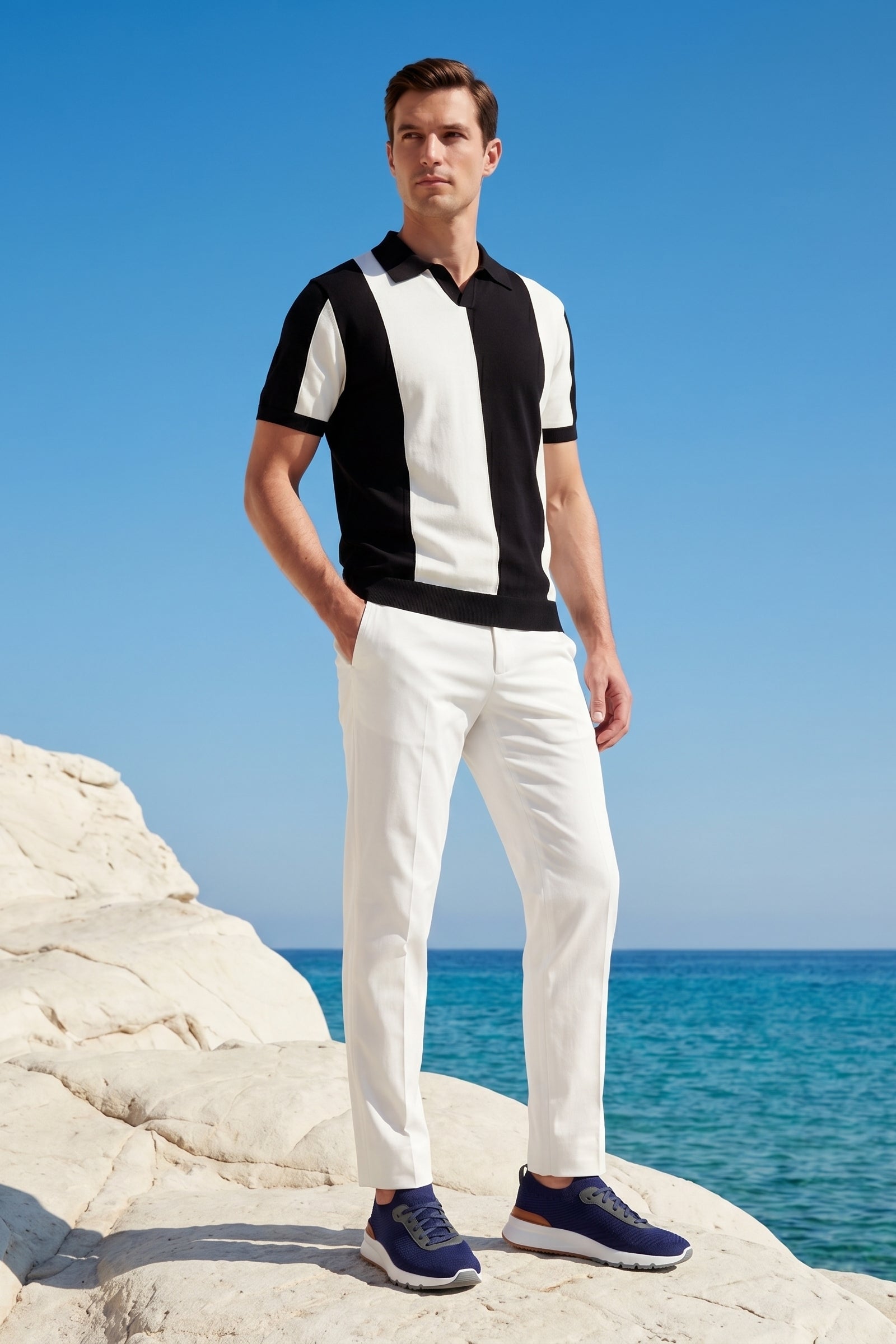 Valtero Colorblock Polo Black