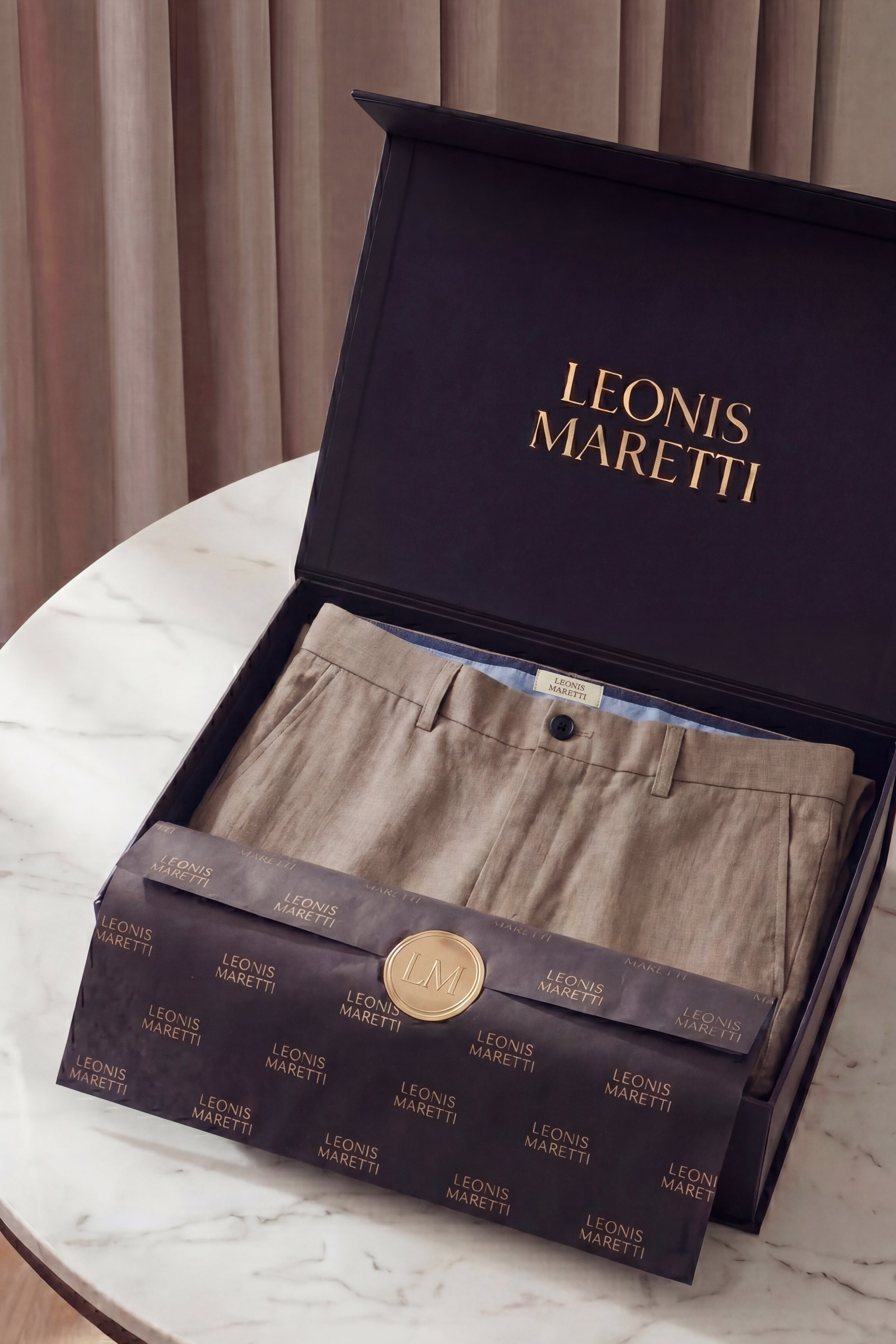Cortona Linen Straight Trousers Sand