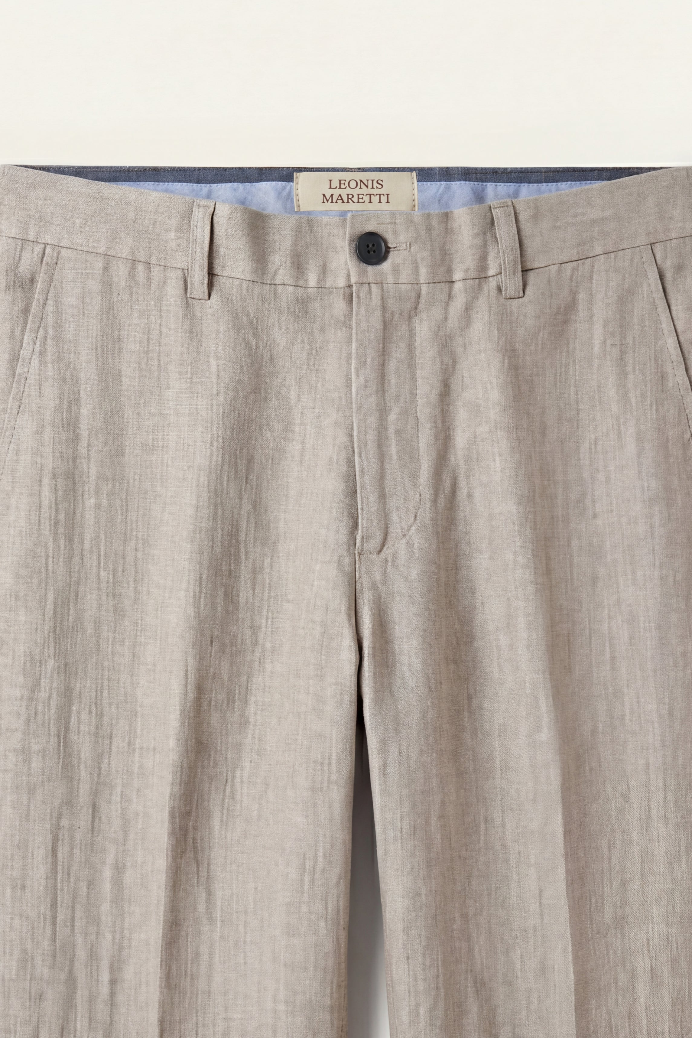 Cortona Linen Straight Trousers Light Beige