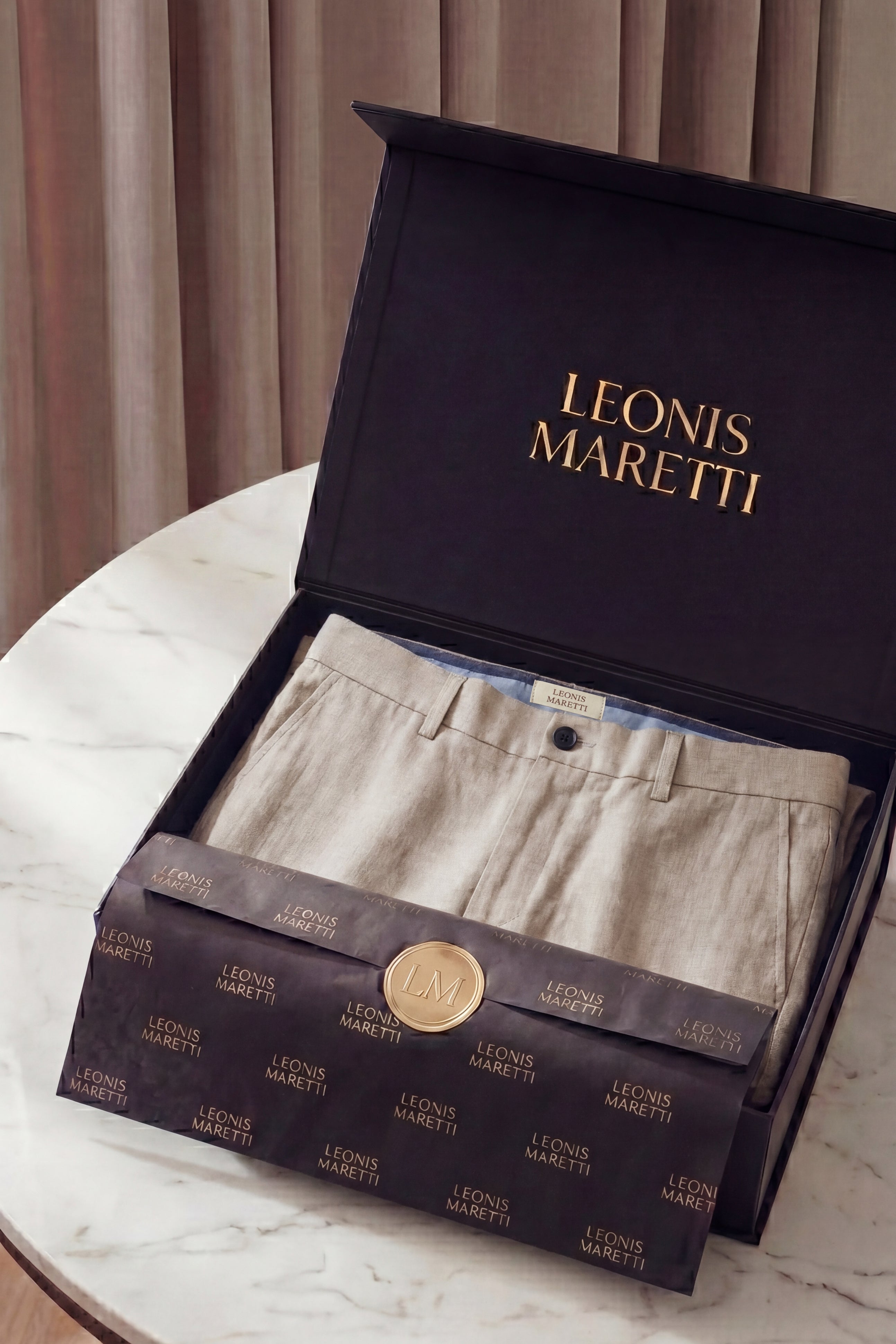 Cortona Linen Straight Trousers Light Beige